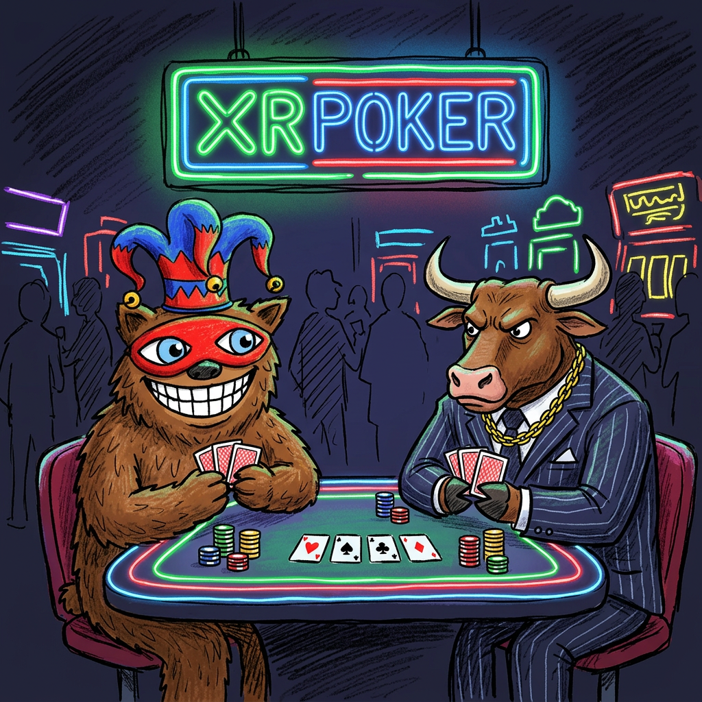 Bearable Guy vs Wall Street bull in neon casino