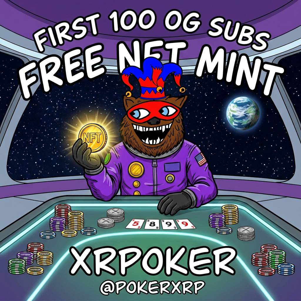 First 100 OG subs get a free NFT mint on XRPOKER Telegram @POKERXRP