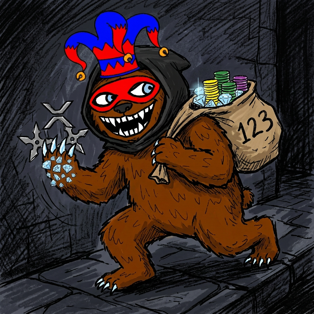 Bearable ninja in shadows